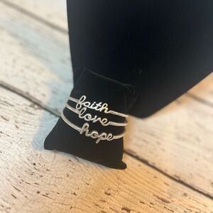Silver Faith Love Hope bangles